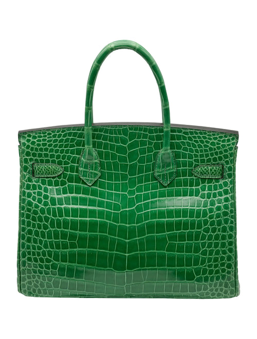 Birkin Emerald Shiny Niloticus Crocodile Gold Hardware